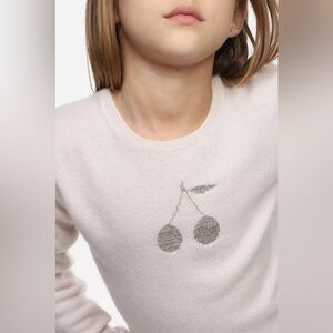 Bonpoint Light Pink Sweater with Cherry Motif